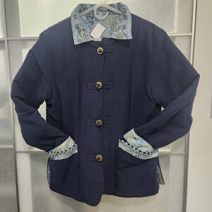 Coastal Projections Navy Blue Barn Jacket.